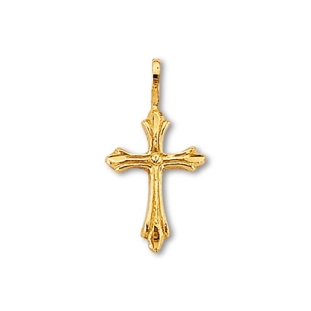14K Gold Cross Pendant | Dainty Religious Charm Necklace By Tehrani Jewelry